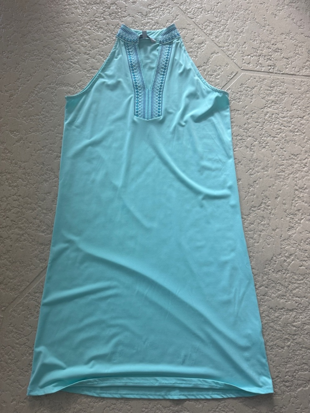 Sleeveless Halter Aqua Blue Women's Dress
